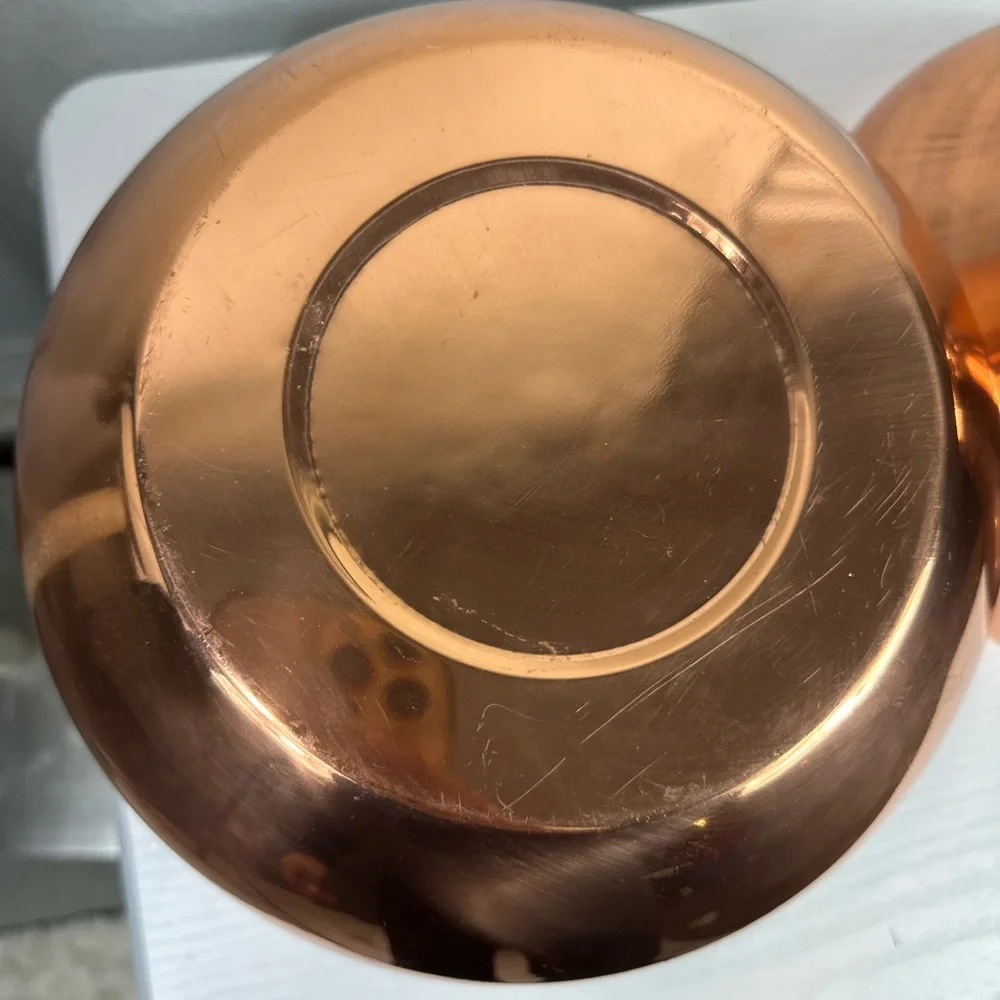 Vintage Copper Pear Ice Bucket Barware Decor with Brass Stem